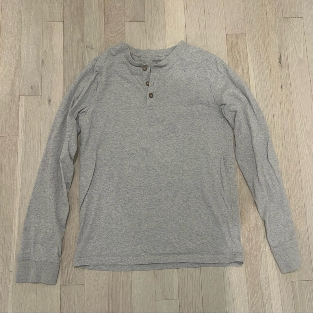 Nordstrom Boys Huxley Cotton Henley Shirt Gray XL 14/16 - Picture 4 of 5